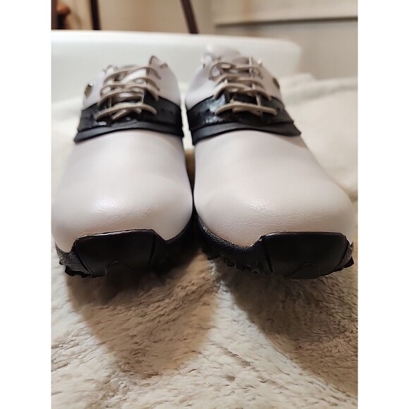 FootJoy Womens Golfing Shoes Lo‎ Pro 93927 White Black Rubber Spikes US Size 8 M - Picture 5 of 9